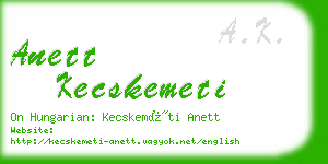 anett kecskemeti business card